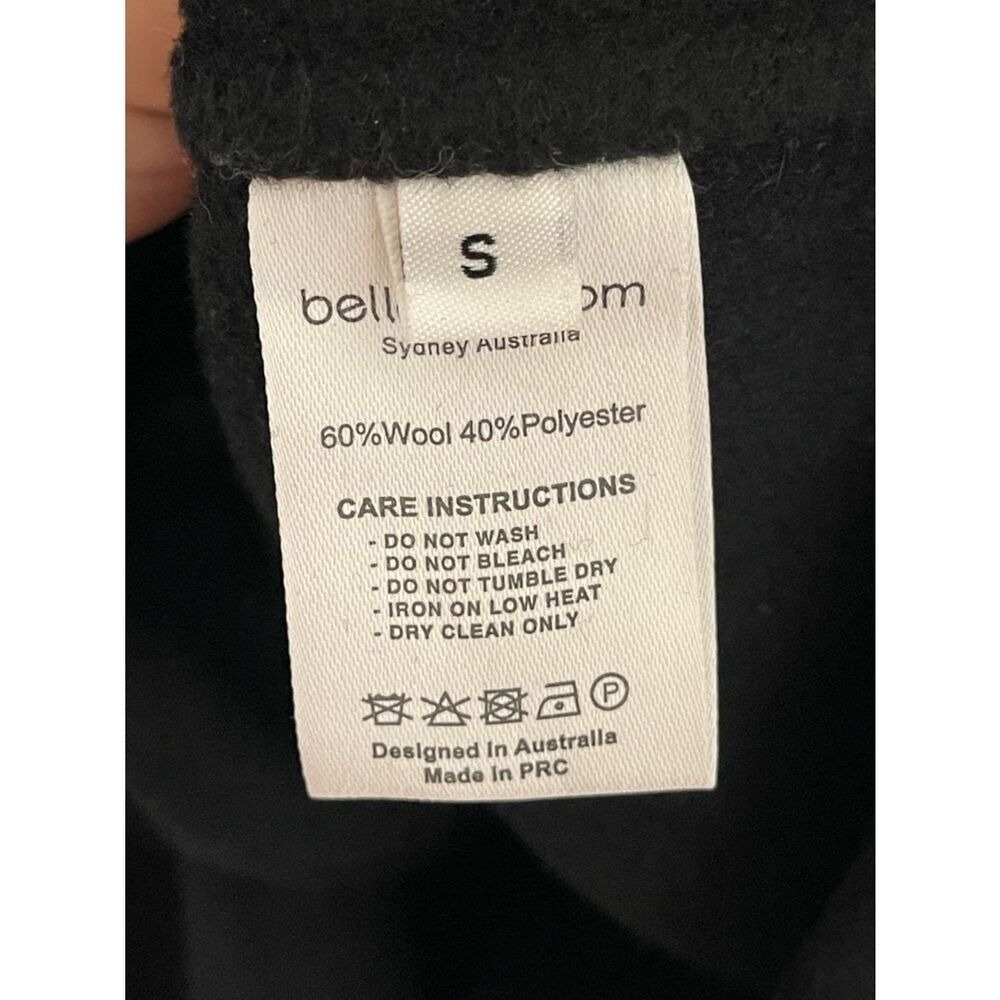Belle & Bloom Women's Black Peacoat with Classic Notch Lapel - Picture 4 of 6